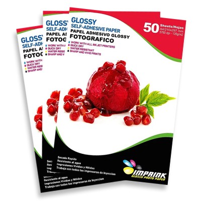PAPEL ADHESIVO GLOSSY A4 50 HOJAS